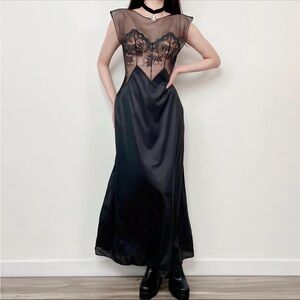 Val Mode Vintage Boho Whimsigoth Lace Sheer Nightgown Dress